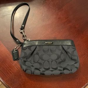 Black Coach Wristlet with signature C